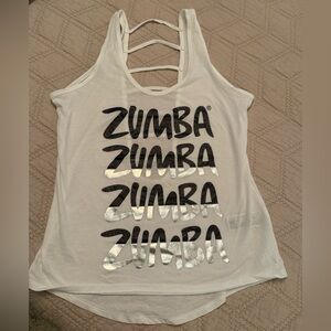 Zumba Fitness White and Silver Tank Top